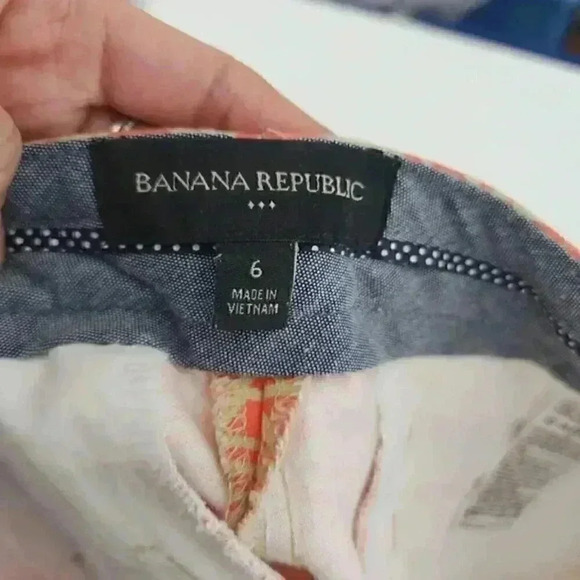 Banana Republic Geometric Print Orange/tan Shorts Women's Size 6 - Picture 4 of 6